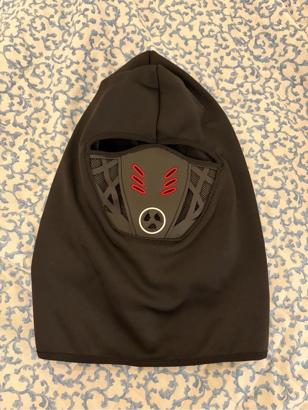 Black Balaclava Face Mask with Vent and Red Accents Ski Motorcycle